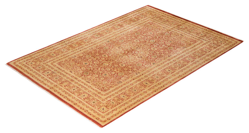 Mogul, One-of-a-Kind Hand-Knotted Area Rug, Orange, 6' 3" x 9' 2"