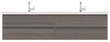 Paterno 84" Wall Mounted Double Bathroom Vanity With Sink, Gray