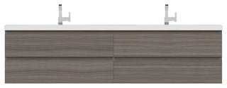 Paterno 84" Wall Mounted Double Bathroom Vanity With Sink, Gray