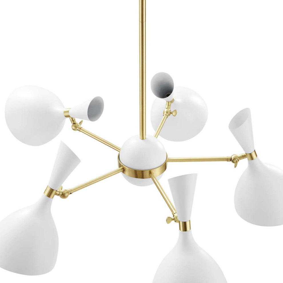 Pendant Ceiling Light Fixture, White, Metal, Modern Cafe Bistro Hospitality
