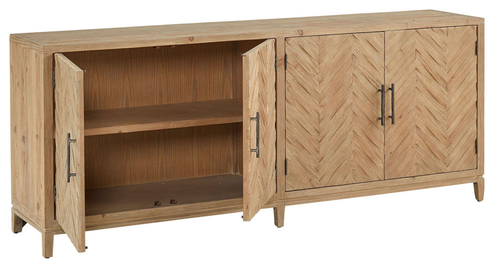 Bronx 84" 4-Door Sideboard, Brown