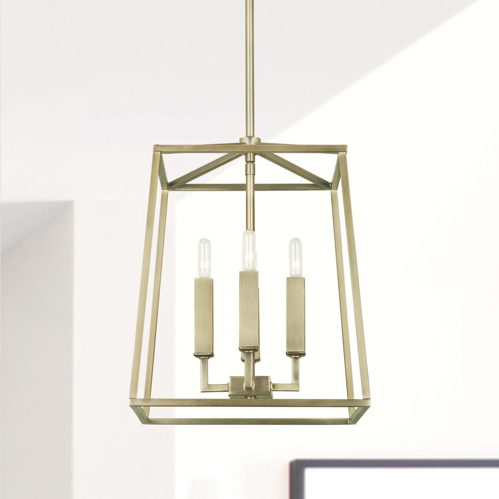 Capital Lighting 537641 Thea 4 Light 12"W Taper Candle Pendant - Aged Brass