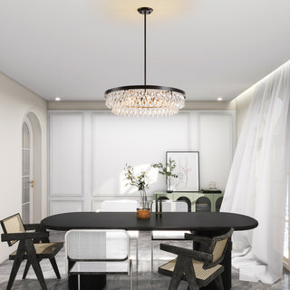 Catherine Antique Black Finish Crystal 6-light Chandelier