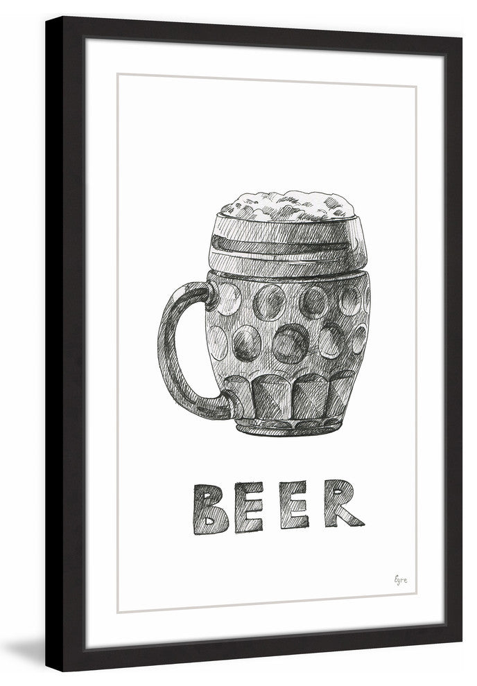 "Beer Foam II" Framed Painting Print, 16"x24"