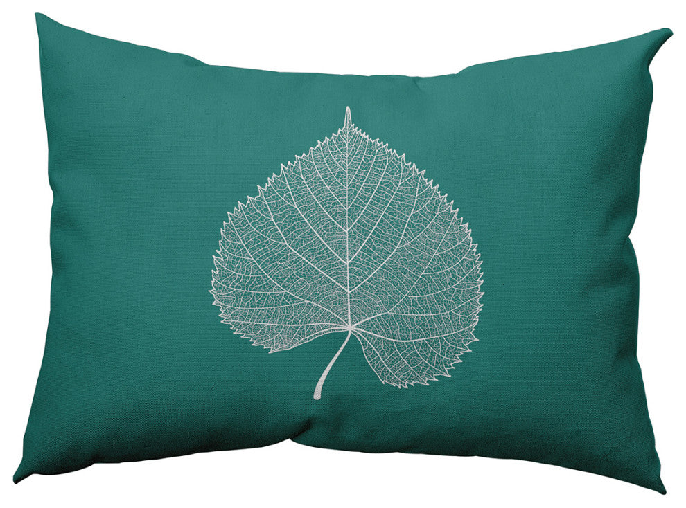 Leaf Study Accent Pillow, Desert Turquoise, 14"x20"