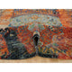Orange Ancient Ottoman Erased Design Wool Hand Knotted Round Rug 12'1"x12'1"