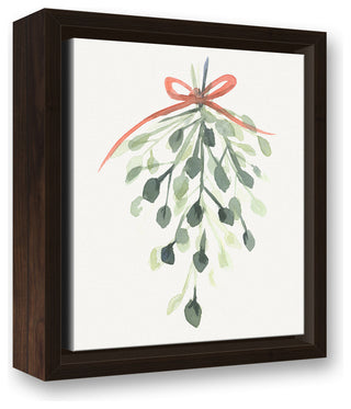 Watercolor Mistletoe Canvas Wall Art, Framed, 8"x10"