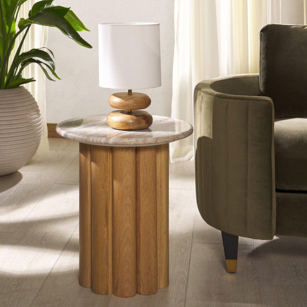 Safavieh Couture Roxiella Marble Accent Table, Brown / Natural