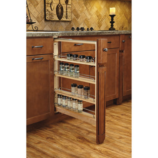 Wood Base Filler Pull Out Organizer for New Kitchen With BB Soft Close, 3"