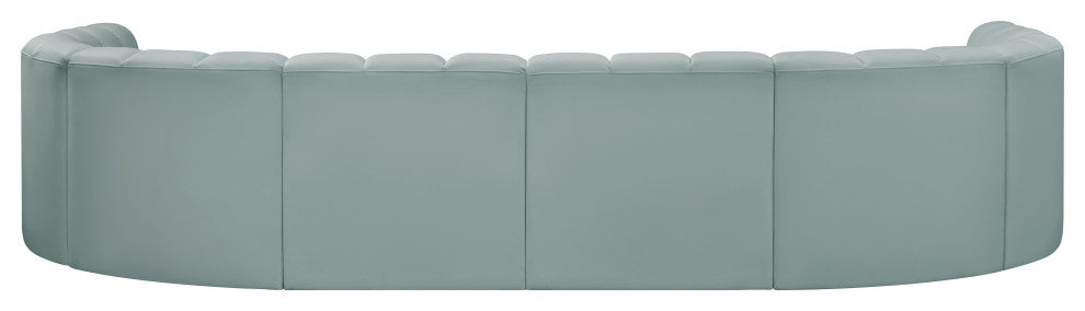 Arc Vegan Leather Upholstered 8-Pc. U-Shaped Modular Sectional, Green