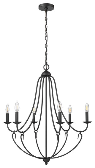 6 Light 28.5 in. Matte Black Chandelier