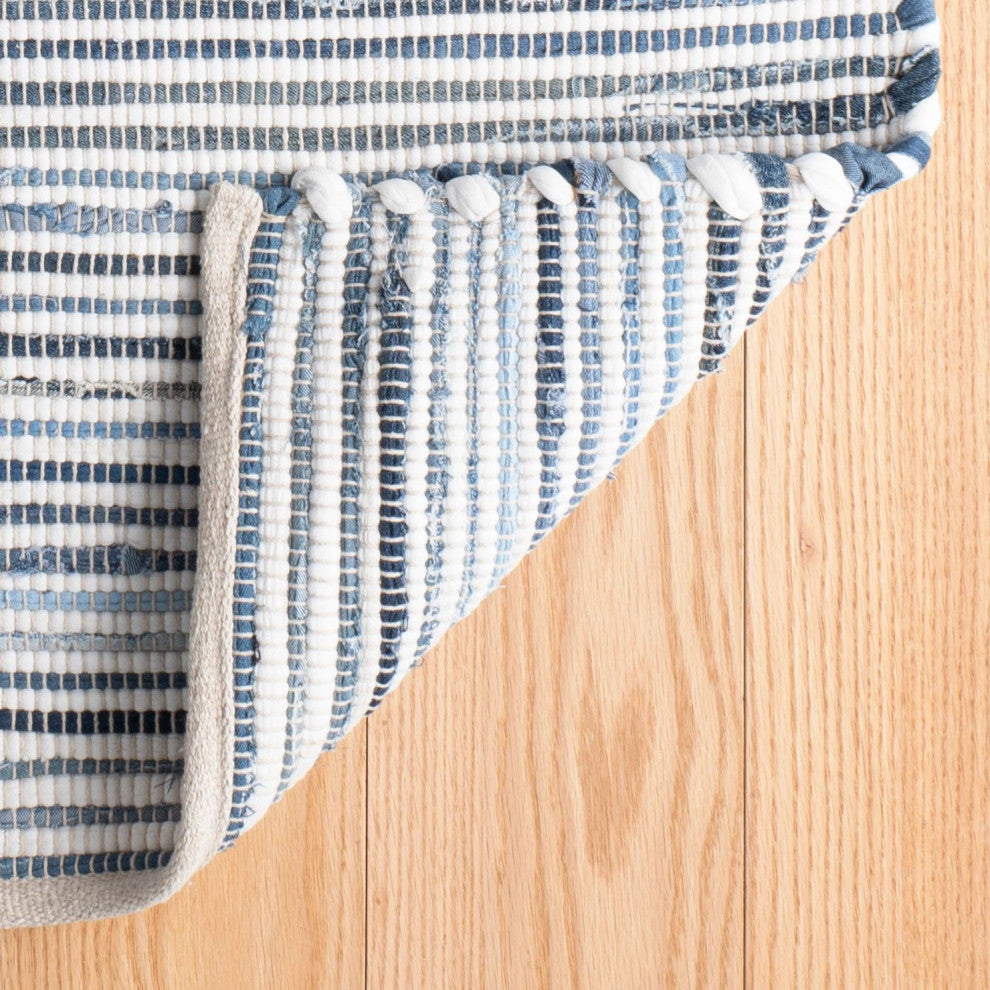 Dash & Albert Denim Rag Ribbed Handwoven Cotton Rug, Blue, 2' x 3'