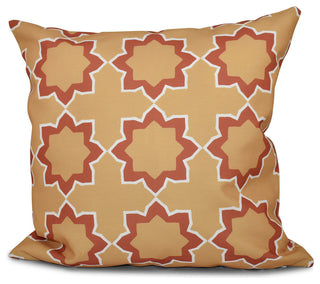Bohemian 2, Geometric Print Pillow, Gold, 18"x18"