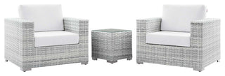 Convene 3-Piece Outdoor Patio Set - Light Gray White
