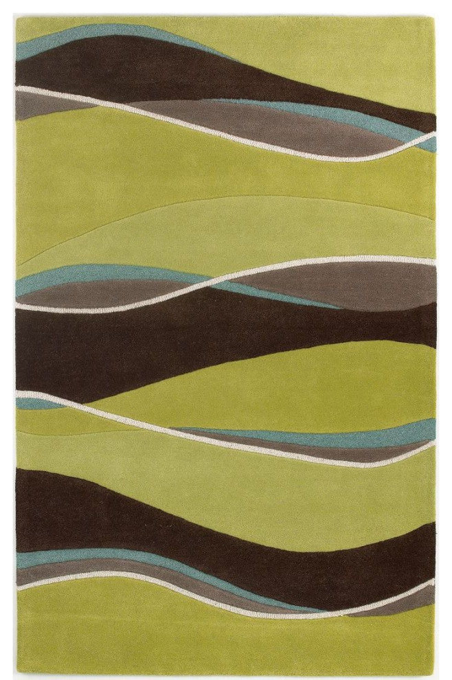KAS Eternity 1084 Lime/Mocha Landscapes Area Rug, 8'x10'