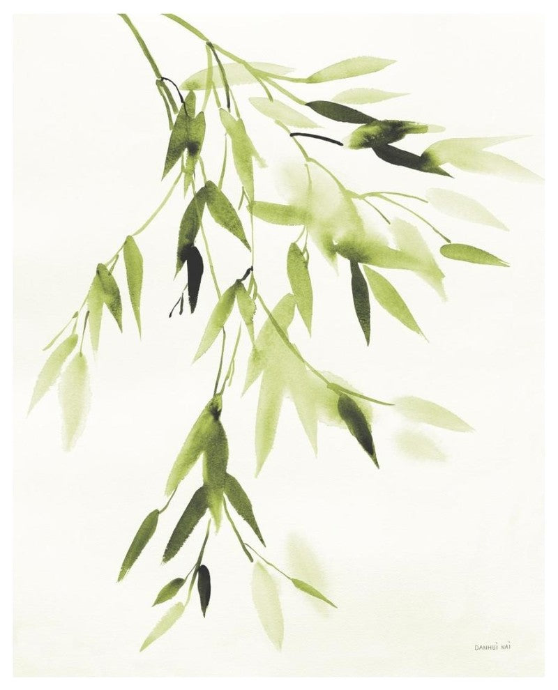 "Bamboo Leaves IV Green" Digital Paper Print by Danhui Nai, 18"x22"