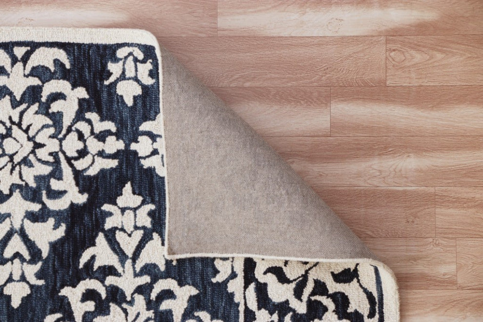 5" x 7" Blue and Ivory Decorative Area Rug