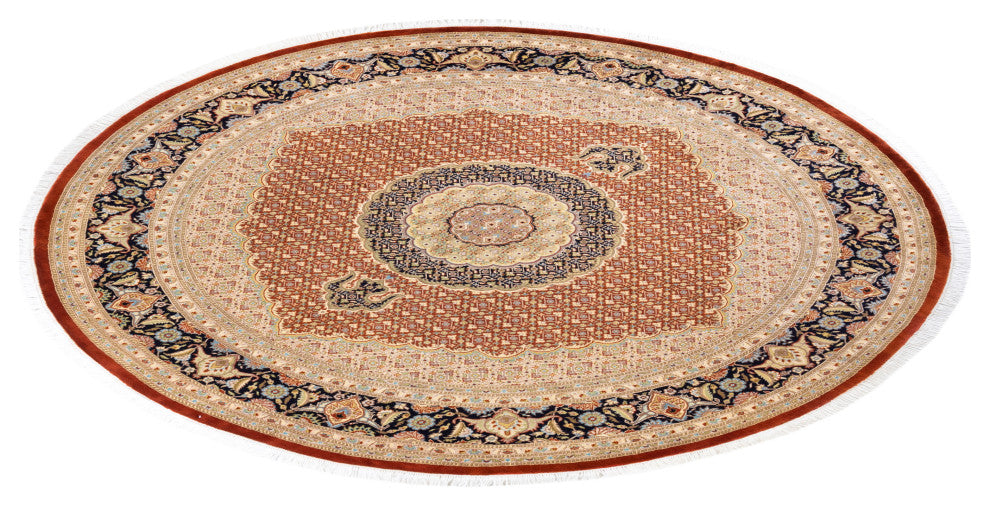 Mogul, One-of-a-Kind Hand-Knotted Area Rug Orange, 8'1"x8'1"
