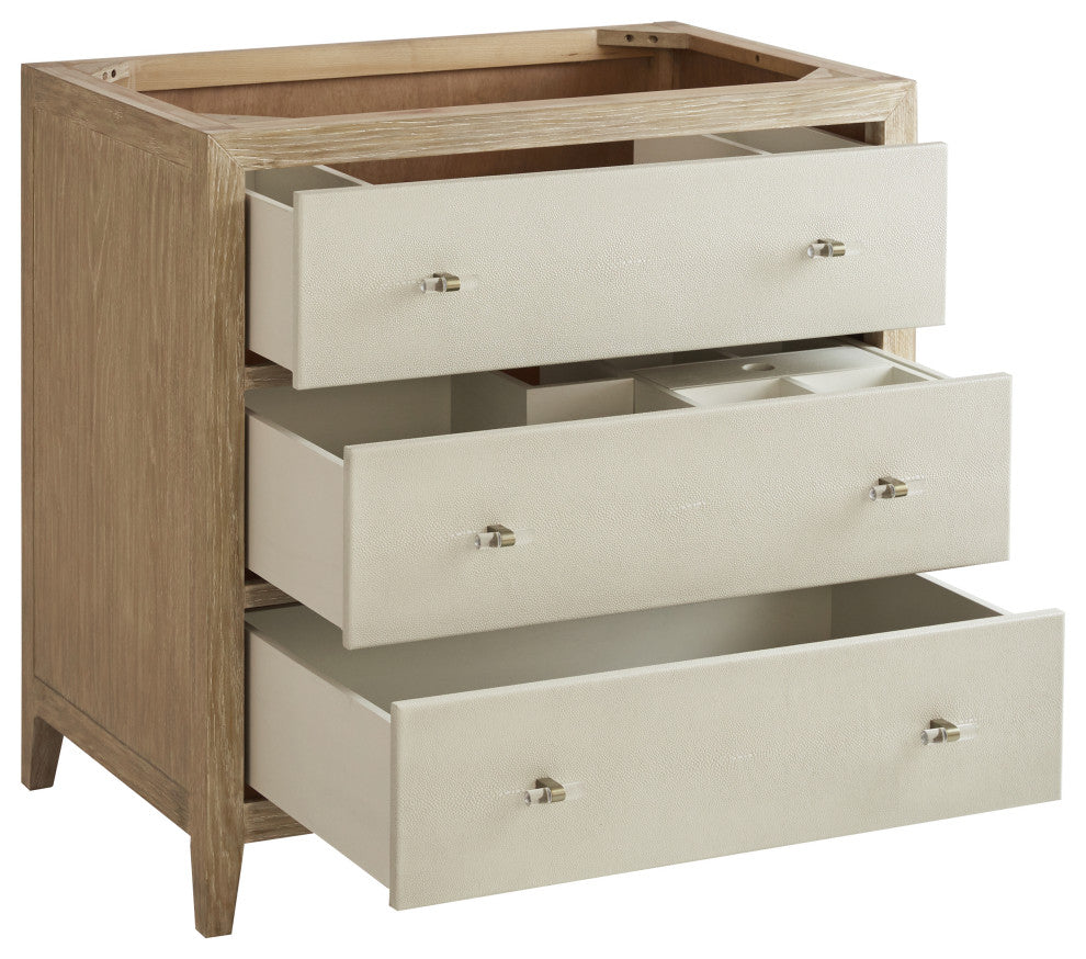 Celeste 36" Single Vanity, Sunwashed Oak, Embossed Shagreen