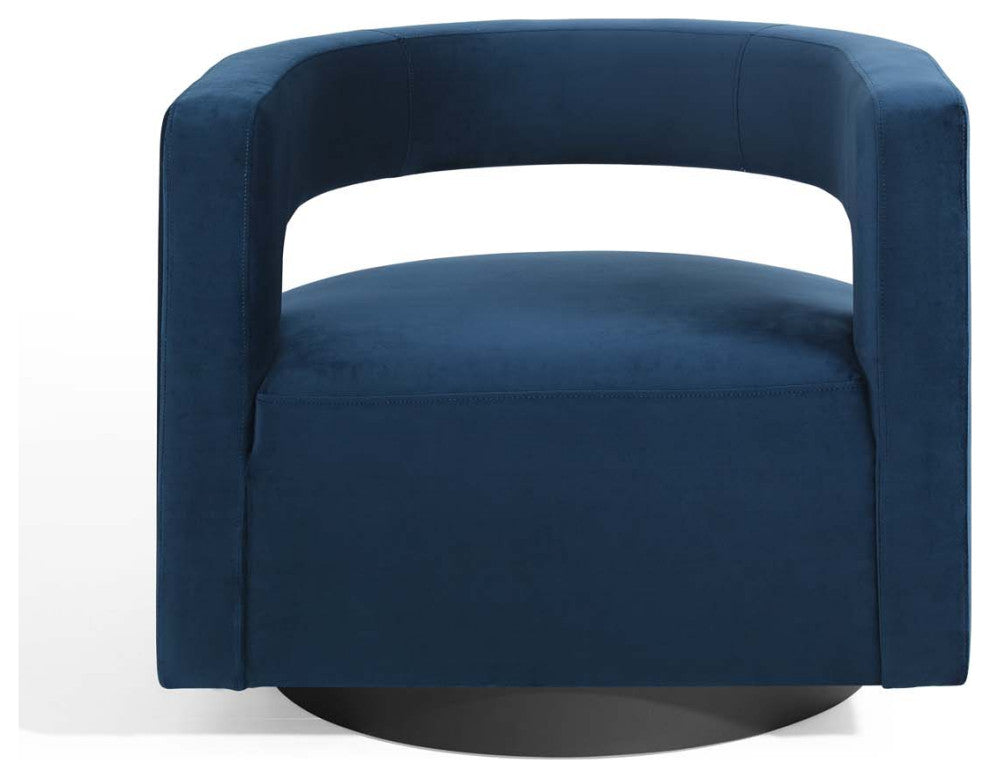 Armchair Accent Chair, Velvet, Dark Blue, Modern, Living Lounge Hospitality