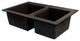 Radius 33" silQ Granite Double Bowl Kitchen Sink with 3 Holes in Espresso