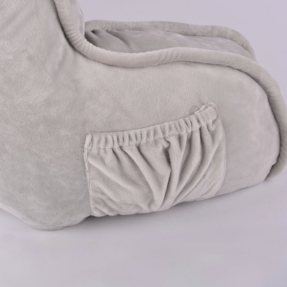 Supersoft Bedrest Lounger Backrest With DIY Filling, Light Gray