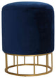 Cortesi Home Celestyn Round Storage Ottoman, Navy