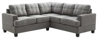 Sandridge 80" W 2 Piece Microfiber L Shape Sectional Sofa, Gray