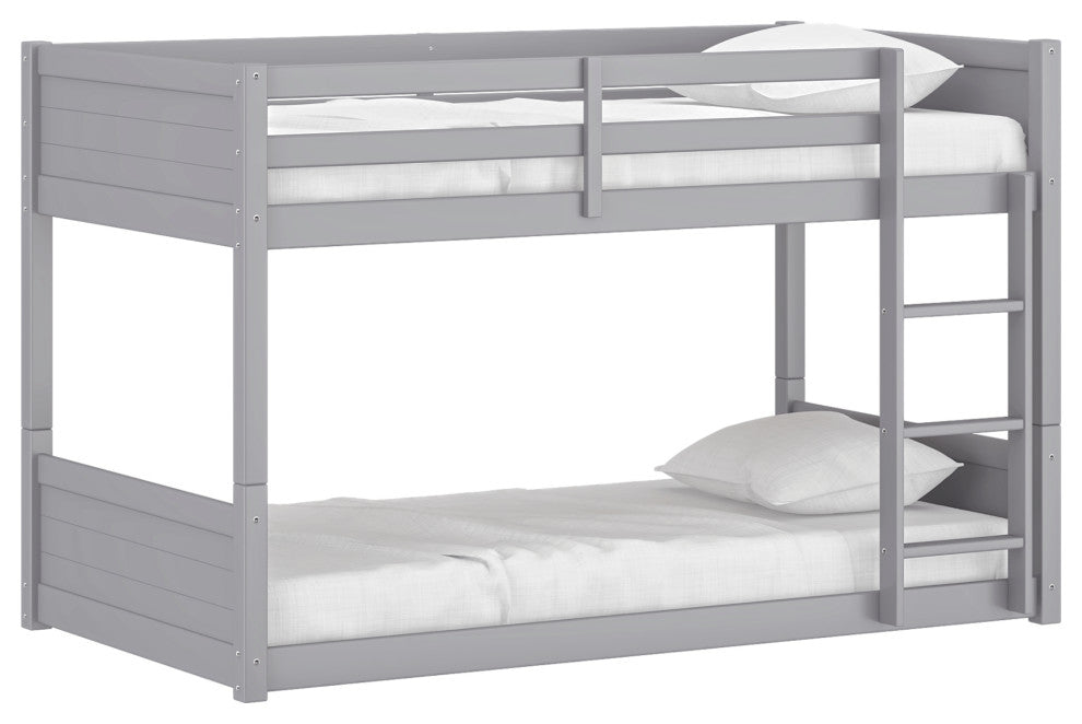 Hillsdale Capri Wood Twin Over Twin Size Floor Bunk Bed with Ladder