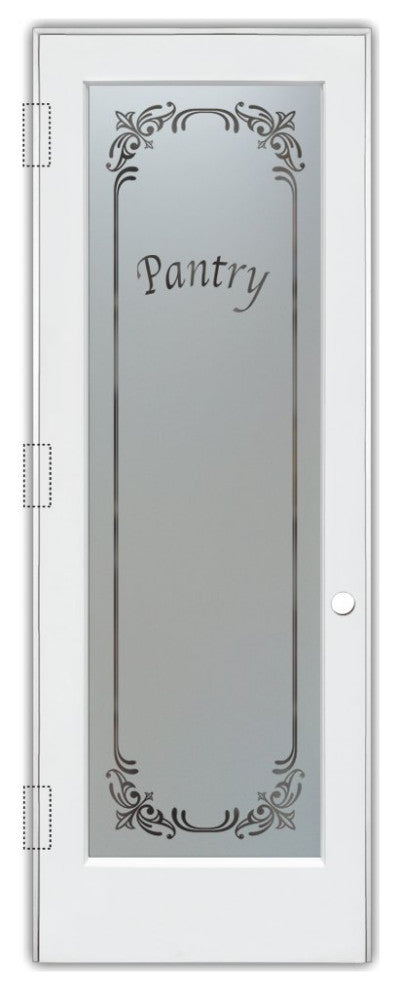 Pantry Door - Lenora - Primed - 30" x 84" - Knob on Right - Push Open