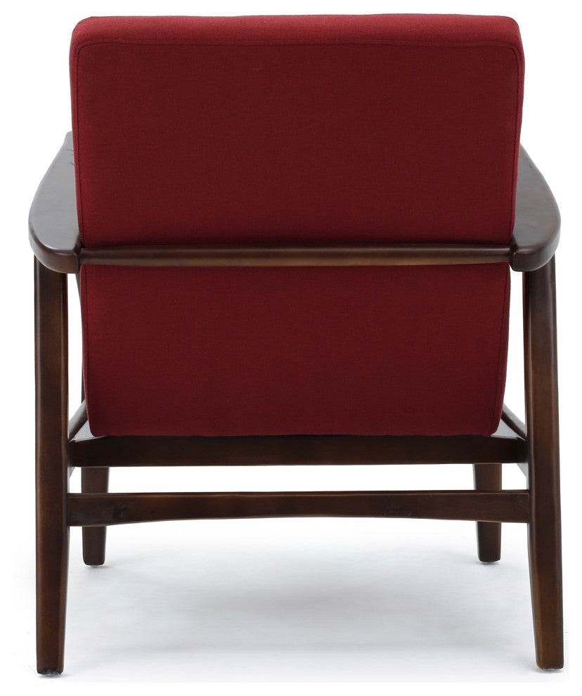 GDF Studio Gunther French-Style Fabric Club Chair, Red/Espresso