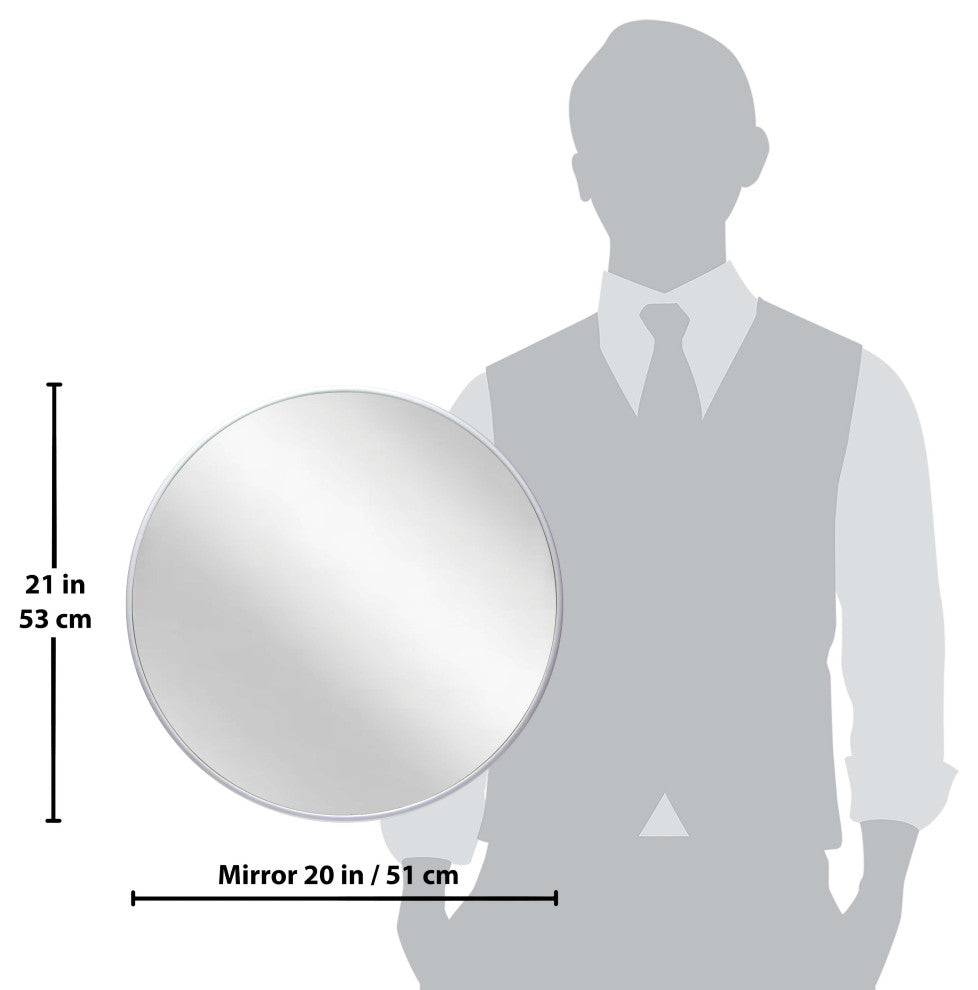 Plata 21" Matte Silver Wall Mirror