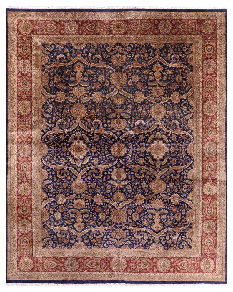 12' 0" X 14' 7" Fine Persian Tabriz Hand-Knotted Wool Rug Q8498