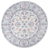 Modern Persian Vintage Medallion Light Grey/Red 6' Round Area Rug