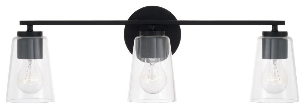 Capital Lighting 148631-537 Portman 3 Light 25"W Vanity Light - Matte Black