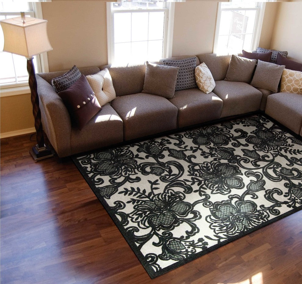 Nourison GRAPHIC ILLUSIONS 117 PEWTER RUG