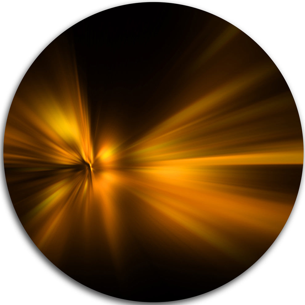 Gold Light Over Dark Pattern, Abstract Digital Disc Metal Artwork, 11"