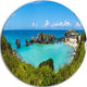 Tobacco Bay Panorama, Landscape Round Metal Wall Art, 11"