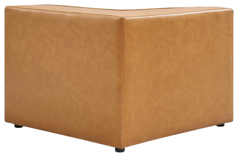 Mingle Vegan Leather 7-Piece Sectional Sofa, Tan