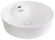 Round Above Mount Basin with Single Faucet Hole and Center Drain