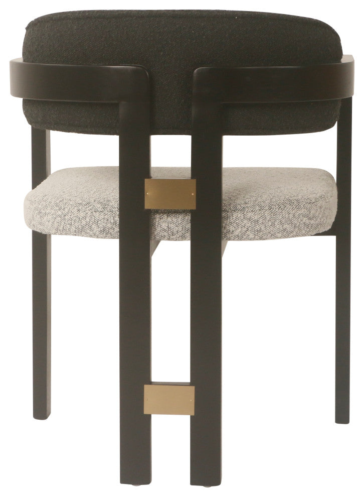 Conan Wood Dining Armchair Chair, Black and White
