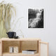 Chittenango Waterfall in Black and White Framed Photo Paper Wall Art Prints, White, 16" X 20"