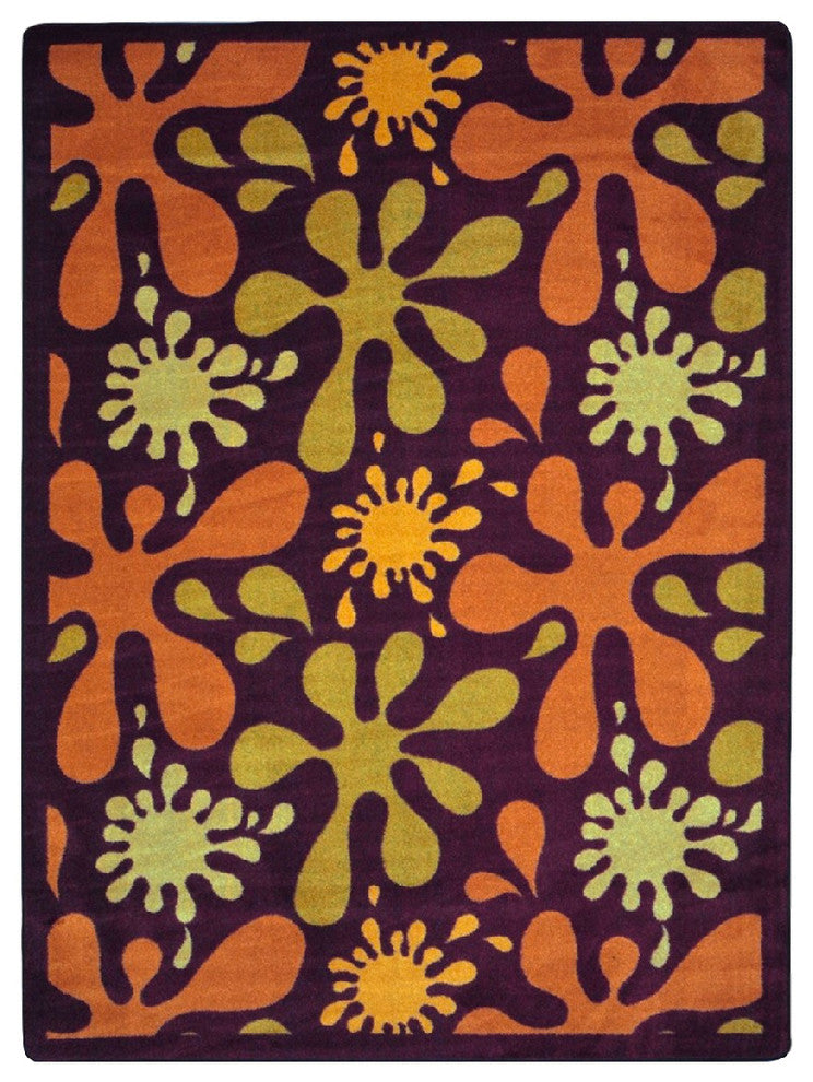 Kid Essentials Rug, Splat, Burgundy, 5'4"x7'8"