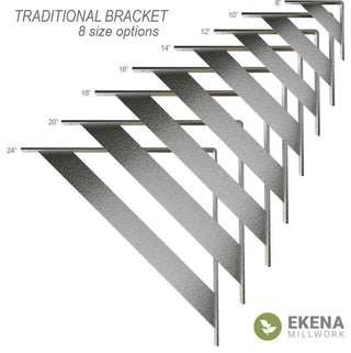 2"x10"x10" Traditional Bracket, Stainless Steel