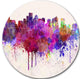 Boston Skyline, Cityscape Round Wall Art, 11"