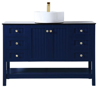 Blue 48" Vessel Sink Bathroom Vanity