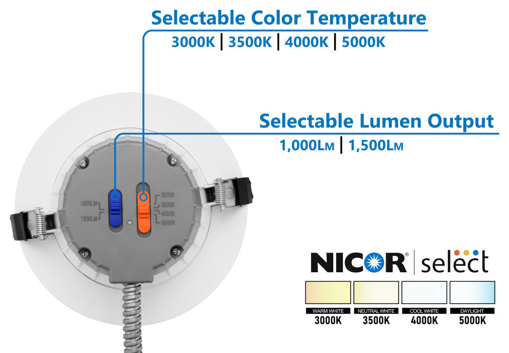 CLR-Select 6-inch Nickel Commercial Canless LED Downlight Kit