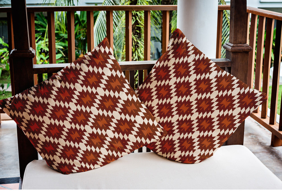 20" x 20" Geo Craze Indoor/Outdoor Polyester Throw Pillow, Oak