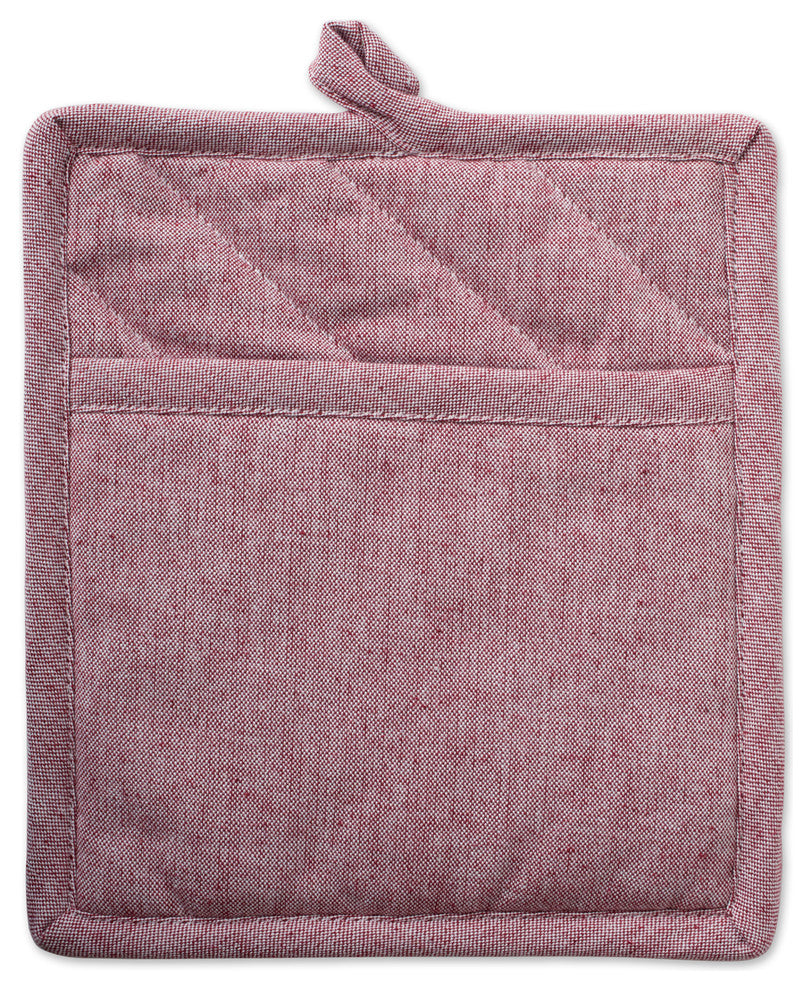 DII Barn Red Solid Chambray Pot Holder, Set of 2