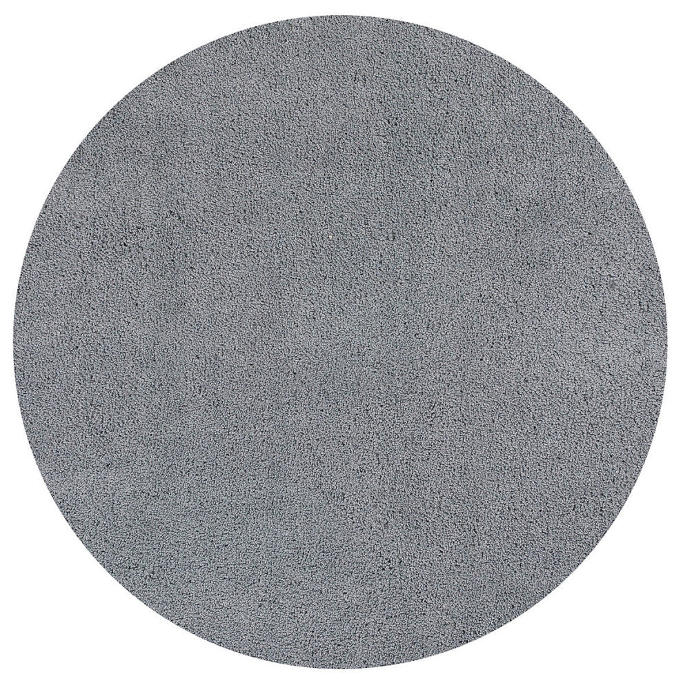 KAS Bliss 1557 Grey Shag Area Rug, 8' Round